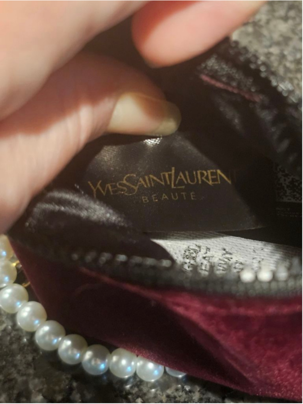 YSL Yves Saint Laurent Maroon Velvet Mini Clutch w/Wristlet Added - Picture 11 of 13